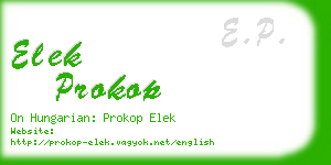 elek prokop business card